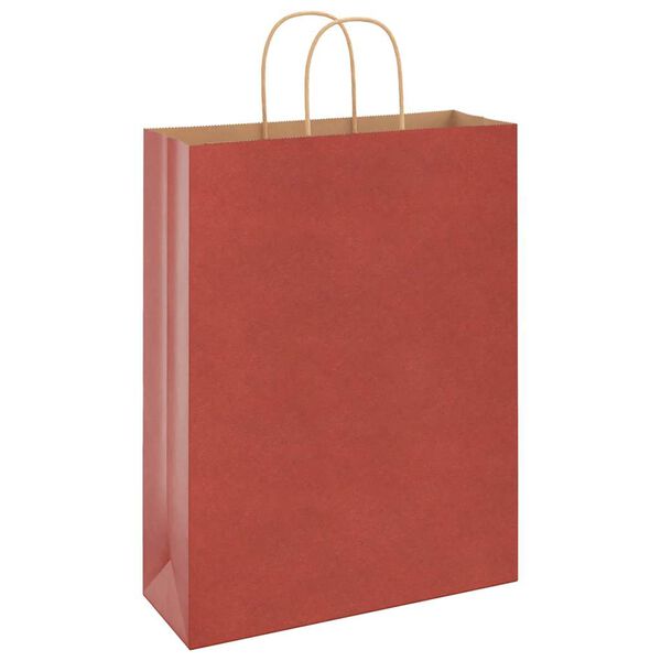 vidaXL Sacchetti di Carta 50 pz con Manici Rossi 32x12x42 cm
