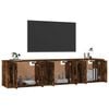 vidaXL Mobili Porta TV a Parete 3 pz Rovere Fumo 57x34,5x40 cm