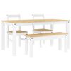 vidaXL Set da Pranzo 4 pz PANAMA Bianco in Legno Massello di Pino