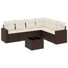 vidaXL Set Divani da Giardino 7 pz con Cuscini Marrone in Polyrattan