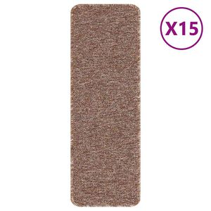 vidaXL Tappetini Antiscivolo per Scale 15 pz 60 x 25 cm Marrone PP