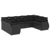 vidaXL Set Divani da Giardino 9 pz con Cuscini Nero in Polyrattan
