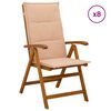 vidaXL Sedie da giardino reclinabili 8 pz Naturale