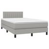 vidaXL Letto a Molle Materasso e LED Grigio Chiaro 120x190 cm Tessuto