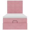 vidaXL Struttura Letto Pouf con Materassi Rosa 80x200 cm Velluto