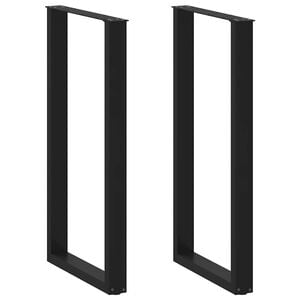 vidaXL Gambe per tavolo da bar a forma di U 2 pz nere 60x(110-111) cm