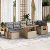vidaXL Set Divano da Giardino 8 pz con Cuscini Beige Polyrattan Acacia