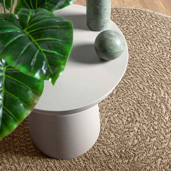 vidaXL Tappeto ZIZUR Beige &Oslash; 160cm Aspetto Iuta per Interni ed Esterni