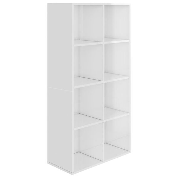 vidaXL Libreria/Credenza Bianco Lucido 66x30x130 cm Legno Multistrato