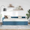 vidaXL Struttura Letto Angolare con Materasso Altro 2 pcs Blu Velluto