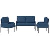 vidaXL Set divani 3 pcs Blu 115 x 56 x 80 cm Legno compensato