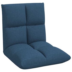 vidaXL Sedia a pavimento regolabile Blu Tessuto