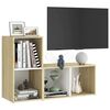 vidaXL Mobili TV 2 pz Bianco e Rovere 72x35x36,5 cm Legno Multistrato