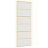 vidaXL Porta Scorrevole Dorata 76x205 Vetro Smerigliato ESG Alluminio