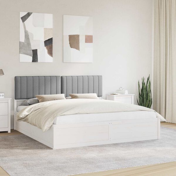 vidaXL Letto con Testiera Rivestita Grigio chiaro 180 x 200 cm