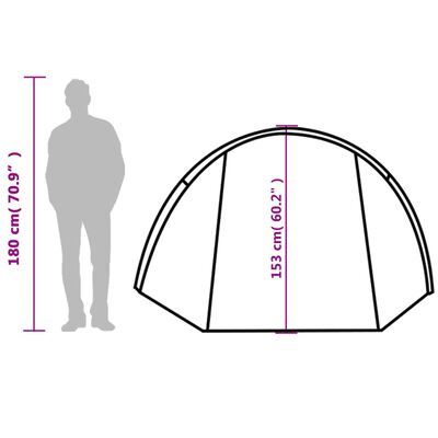 vidaXL Tenda da Campeggio a Tunnel per 4 Persone Verde Impermeabile
