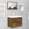 vidaXL Specchio da Bagno Rovere Fumo 60x10,5x37cm in Legno Multistrato