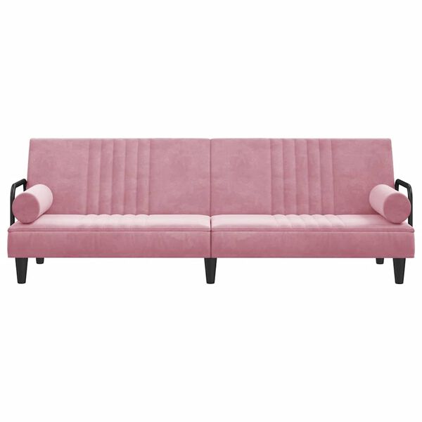 vidaXL Divano Letto con Braccioli Rosa in Velluto