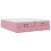 vidaXL Struttura Letto Pouf con Materassi Rosa 200x200 cm Velluto
