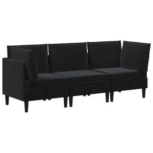 vidaXL Set di mobili per il soggiorno 3 pz Nero Velluto