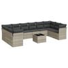 vidaXL Set Divani da Giardino 11 pz con Cuscini in Polyrattan Grigio