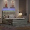 vidaXL Letto con contenitore e LED Grigio chiaro 140 x 190 cm Velluto