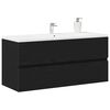 vidaXL Mobile Lavabo Rovere Nero 100x38,5x45 cm Legno Multistrato