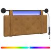 vidaXL Testiera sospesa Con luce LED Marrone Velluto