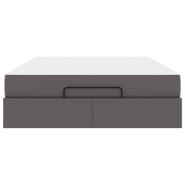 vidaXL Struttura letto con materasso con materasso 2 pcs Grigio PVC