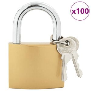 vidaXL U Lock con Chiavi 100 pcs Ottone Ferro