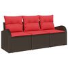 vidaXL Set Divano da Giardino Marrone polyrattan