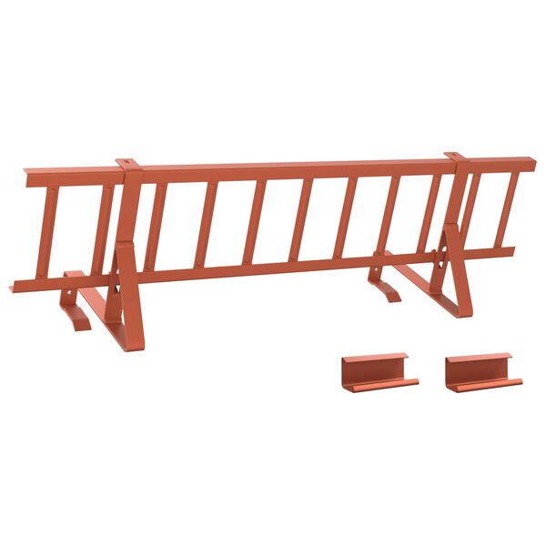 vidaXL Guardia per neve sul tetto Rosso 800 x 29,5 x 34,5 cm Acciaio