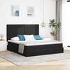vidaXL Letto con Contenitore con materasso Nero 180 x 200 cm Velluto