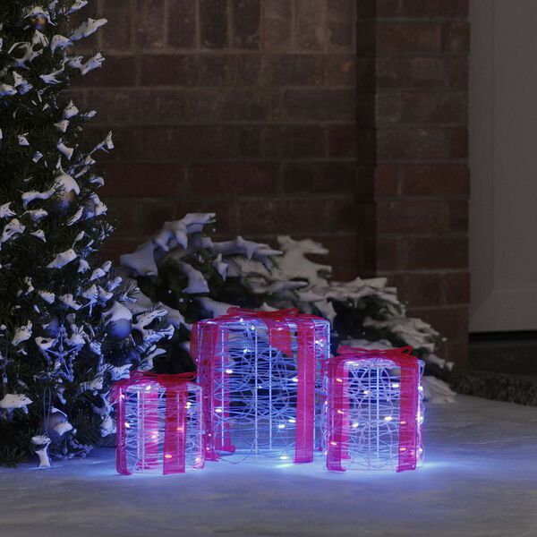 vidaXL Decorazione Scatola Regalo 3 pcs Blu 20 x 20 x 21 cm Acrilico