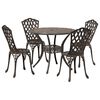 vidaXL Set da Pranzo per Giardino 5 pcs Bronzo 90 x 90 x 75 cm