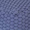 vidaXL Pouf Intrecciato a Mano Blu 50x50x30 cm in Cotone