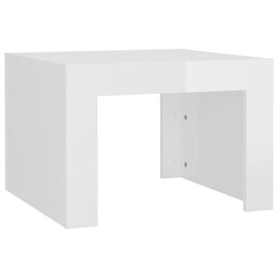 vidaXL Tavolino da Salotto Bianco Lucido 50x50x35 cm in Truciolato
