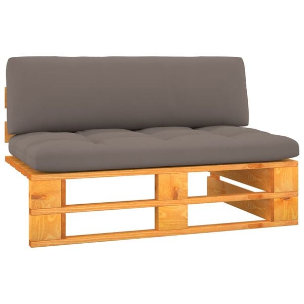 vidaXL Divano Centrale da Giardino Pallet Legno Pino Impregnato Ambra