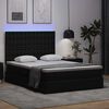 vidaXL Letto con contenitore e LED Nero 140 x 200 cm Pelle Sintetica