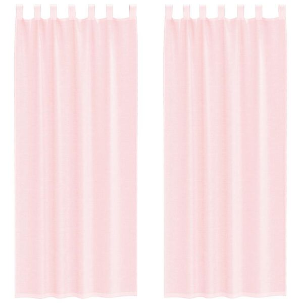 vidaXL Tende in Voile con Passanti 2 pz Rosa Chiaro 140x260 cm