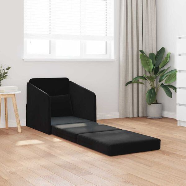 vidaXL Divano letto Nero 65 x 80 x 83 cm Velluto