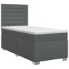 vidaXL Letto box spring con materasso Grigio Scuro Singolo Tessuto