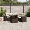 vidaXL Set Divano da Giardino 6 pz con Cuscini Marrone in Polyrattan