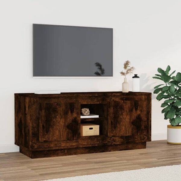 vidaXL Mobile TV Rovere Fumo 102x35x45 cm in Legno Multistrato