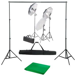 vidaXL Kit per Studio Fotografico con Set di Luci e Fondale