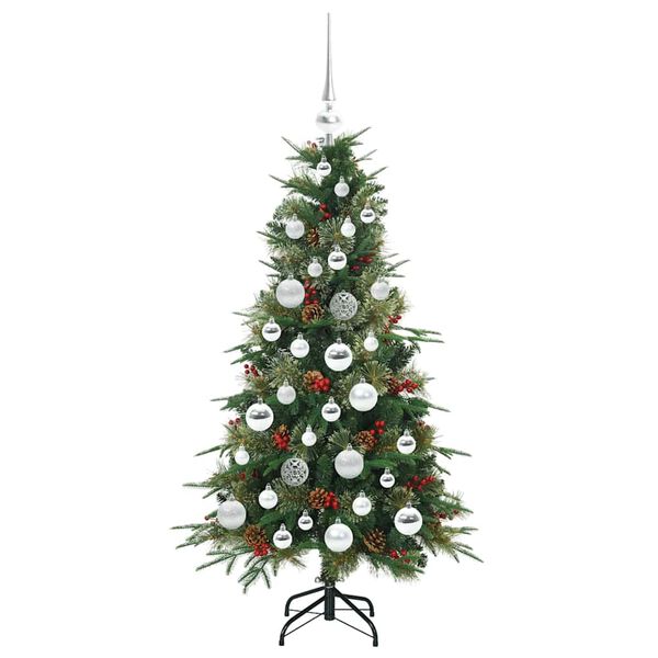 vidaXL Albero di Natale Artificiale con Rami Pieghevoli Verde 120 cm
