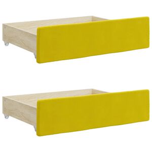 vidaXL Cassetti da Letto 2pz Gialli in Legno Multistrato e Velluto