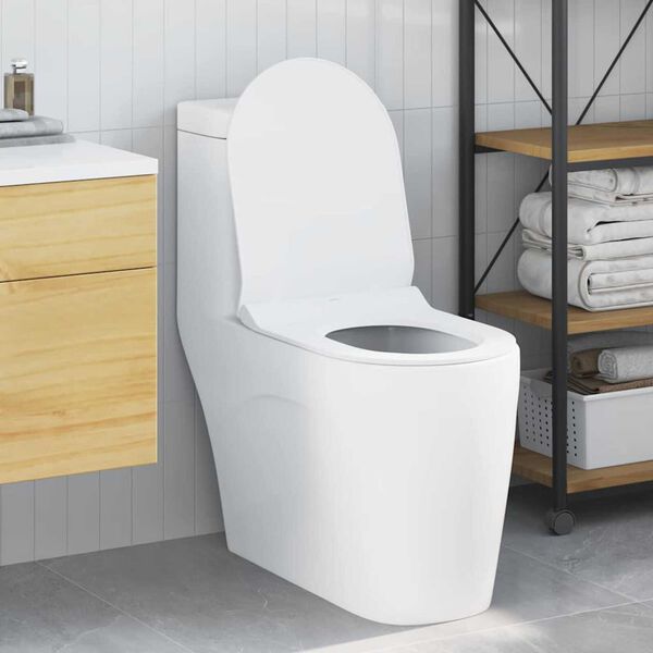 vidaXL Sedile del WC Regolabile Bianco 48,5 x 36 x 5 cm Polipropilene