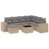 vidaXL Set Divano da Giardino 8 pz con Cuscini Beige in Polyrattan