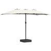 vidaXL Ombrello da giardino Sabbia 385 x 209 x 244 cm